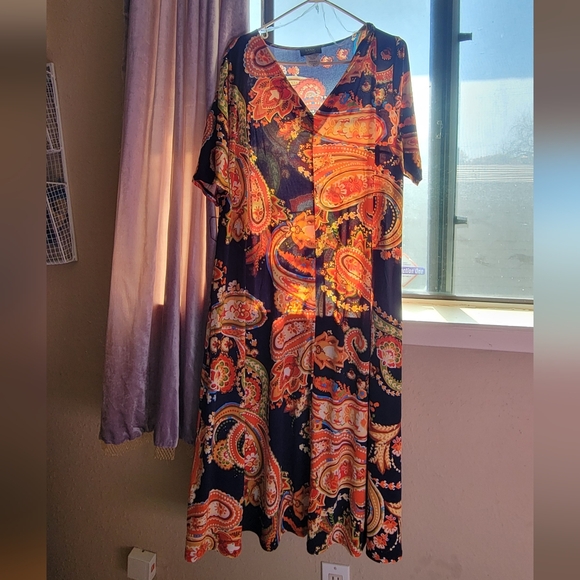 MSK Dresses & Skirts - Colorful Paisley Dress Orange